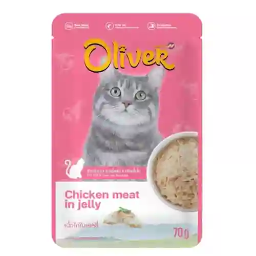 8854134015018 (โหล) 12x70ก. Oliver เพาซ์แมว รสไก่เยลลี่ โหลOliverCat ไก่เยลลี่12x70g โหล 12x70 g. 