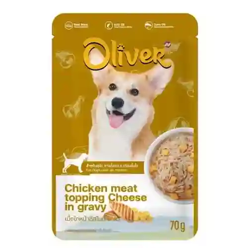 8854134015025 (โหล) 12x70ก. Oliver เพาซ์สุนัข รสไก่ชีสเกรวี่ โหลOliverDog ไก่ชีสเกรวี่70g โหล 12x70 g. 
