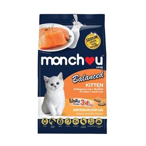 Monchou ลูกแมว สูตรBalance รสแซลมอนนม