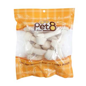 Pet8 ขนมสุนัข กระดูกผูกขาว 4.5นิ้ว HL05 12ชิ้น