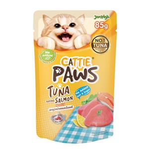 Cattie Paws เพาซ์แมวเนื้อแดง รสทูน่าแซลมอนเยลลี่