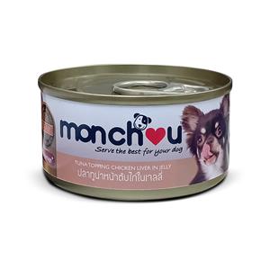 Monchou สุนัข รสไก่ตับ เกรวี่ 80ก.