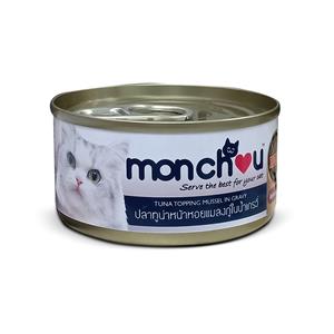 Monchou แมว รสทูน่าหอยแมลงภู่เกรวี่ 70ก.