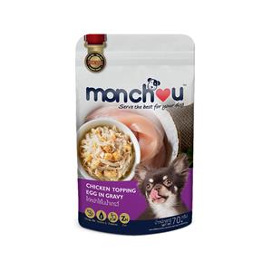 Monchou เพาซ์สุนัข รสไก่ไข่เกรวี่ 70ก.