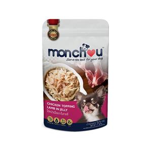 Monchou เพาซ์สุนัข รสไก่แกะเจลลี่ 70ก.