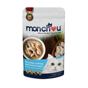 Monchou เพาซ์แมว รสแมคเคอเรลและปลาเก๋า เกรวี่ 70ก.