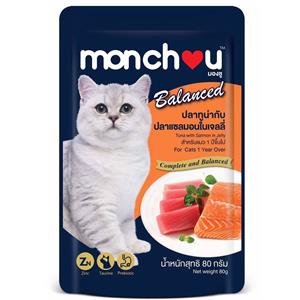 Monchou Balance เพาซ์แมว รสทูน่าแซลมอนเจลลี่ 80ก.