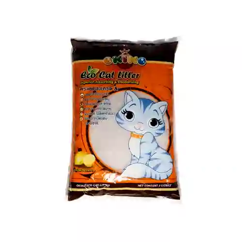 Okiko Eco ทรายแมว กลิ่นเลมอน 5ลิตร