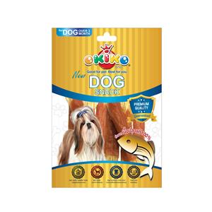 Okiko ขนมสุนัข  สูตรแซลมอนพันปลาเส้น 4 ชิ้น