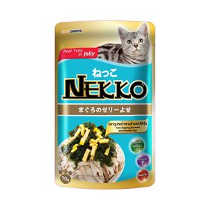 Nekko เพาซ์แมว รสทูน่าสาหร่ายไข่ เจลลี่ 70ก.