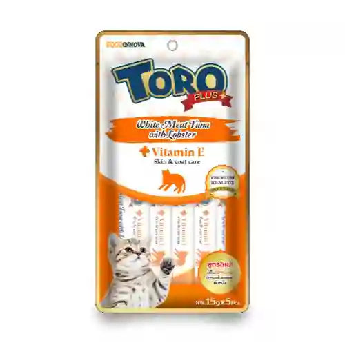 8859160401897 Toro Plus แมวเลีย รสทูน่าและล็อบสเตอร์ 75ก. TOROPlus+ส้ม5x15g-ทูน่าขาวล็อบสเตอร์ 75 g. โทโร่,พลัส,แมวเลีย,ขนม,แมวเลีย,creamy,ขนมแมว,ครีมมี่,cream,ครีม