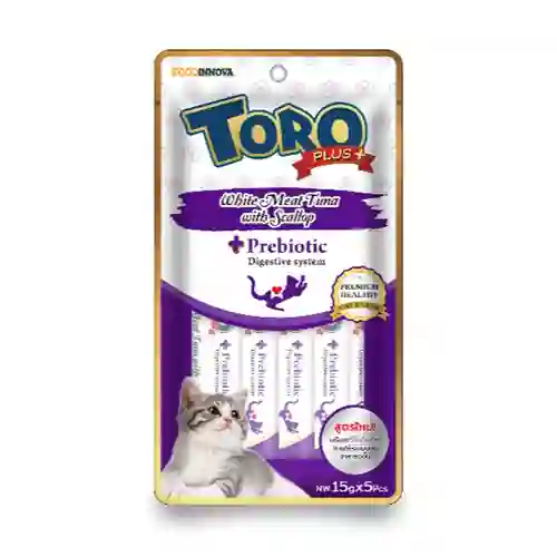 8859160401910 Toro Plus แมวเลีย รสทูน่าและหอยเซลล์ 75ก. TOROPlus+ม่วง5x15g-ทูน่าขาวหอยเซลล์ 75 g. โทโร่,พลัส,แมวเลีย,ขนม,แมวเลีย,creamy,ขนมแมว,ครีมมี่,cream,ครีม