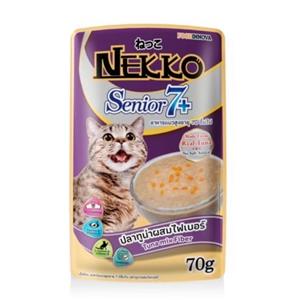Nekko เพาซ์แมวแก่7+ รสทูน่าไฟเบอร์ 70ก.