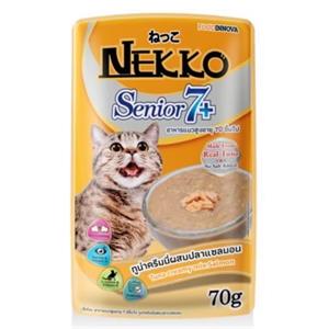 Nekko เพาซ์แมวแก่7+ รสทูน่าแซลมอนครีมมี่ 70ก.