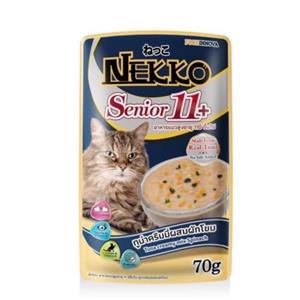 Nekko เพาซ์แมวแก่11+ รสทูน่าผักโขม 70ก.