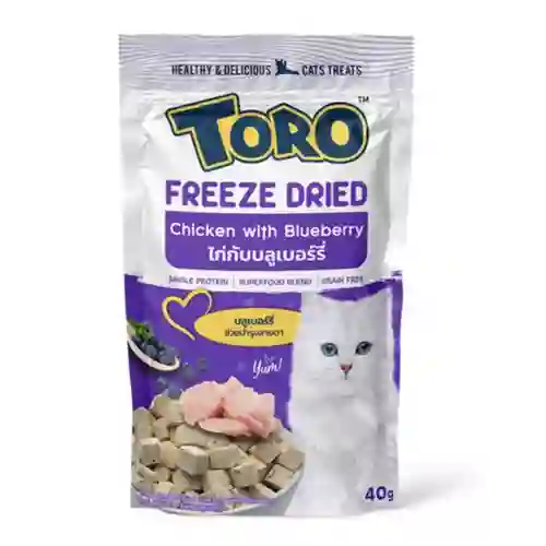 8859160402948 Toro ฟรีสดราย รสไก่บลูเบอร์รี่ Toroฟรีสดราย40g ไก่บลูเบอร์รี่ 40 g. โทโร,โทโร่,ขนม,ขนมหมา,snack,treat,ทรีต,freezed,dried,freezedry,feeze,อบแห้ง