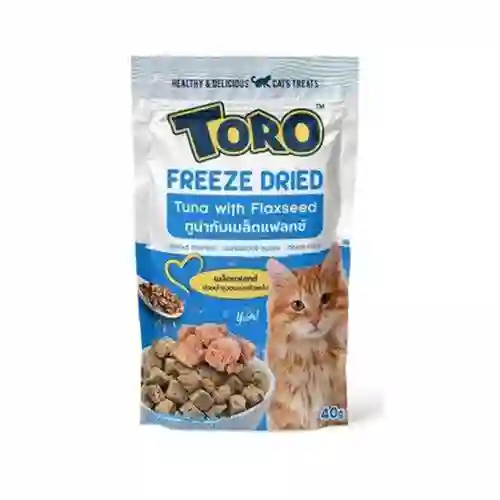 8859160402962 Toro ฟรีสดราย รสทูน่าเมล็ดแฟลกซ์ Toroฟรีสดราย40g Tuna Flax Seed 40 g. โทโร,โทโร่,ขนม,ขนมหมา,snack,treat,ทรีต,freezed,dried,freezedry,feeze,อบแห้ง