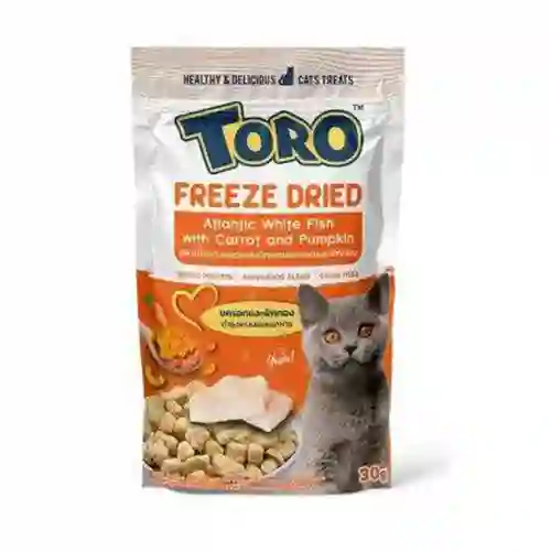 8859160402979 Toro ฟรีสดราย รสปลาเนื้อขาวแครอท และฝักทอง Toroฟรีสดราย40g เนื้อขาวแครอท 40 g. โทโร,โทโร่,ขนม,ขนมหมา,snack,treat,ทรีต,freezed,dried,freezedry,feeze,อบแห้ง