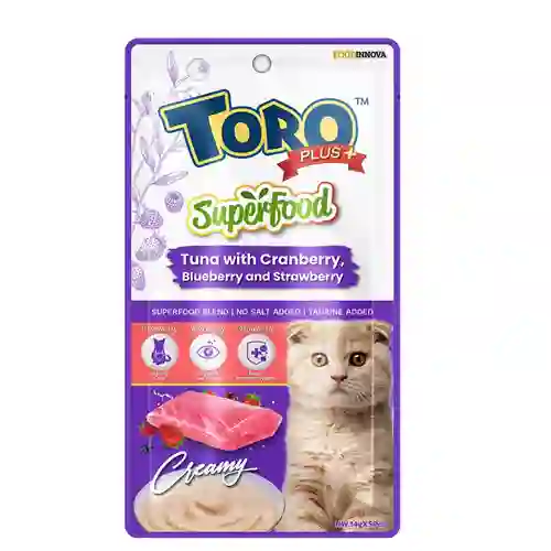 8859160403297 Toro Plus Superfood แมวเลีย รสทูน่าแครนเบอรี่ ToroPlus+ม่วงทูน่าแครนเบอรี่5x14g 60 g. 