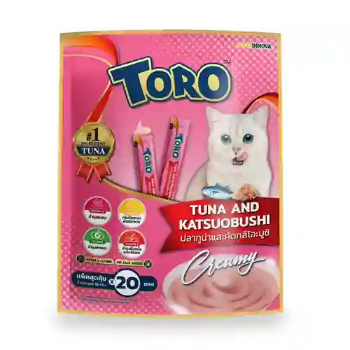 8859160403488 Toro แมวเลีย รสทูน่าคัตทสึโอะ 20x15ก. Toroแมวเลีย20x15g-ทูน่าคัตทสึโอะ 300 g. (20ชิ้น) 