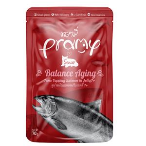 Pramy เพาซ์แมว สูตร7+ รสทูน่าแซลมอนเยลลี่