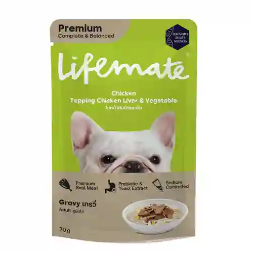8859653203328 (โหล) 12x70ก. Lifemate เพาซ์สุนัข รสตับไก่ผัก โหลLMเพาซ์หมา70g ตับไก่ผัก โหล 12x70 g. ไลฟ์เมต,เพาซ์หมา,เพาซ์,เพาช์,pounch,อาหารเปียก,ซอง,หมา,เพา,เพาช์หมา,เพาหมา,เพ้า,เพ้า,เกรวี่,gravy