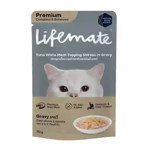 8859653203717 (โหล) 12x70ก. Lifemate เพาซ์แมว รสทูน่าขาวข้าวสารเกรวี่ โหลLMเพาซ์แมว70g ทูน่าขาวข้าวสารเกรวี่ โหล 12x70 g. เพาซ์แมว,เพาซ์,เพาช์,pounch,อาหารเปียก,ซอง,แมว,เพา,เพาช์แมว,เพาแมว,เพ้า,เพ้า,เนื้อขาว