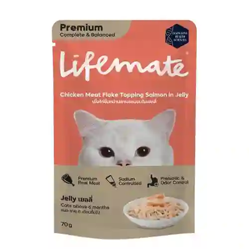 8859653203861 (โหล) 12x70ก. Lifemate เพาซ์แมว รสไก่แซลมอนเยลลี่ โหลLMเพาซ์แมว70g ไก่แซลมอนเยลลี่ โหล 12x70 g. เพาซ์แมว,เพาซ์,เพาช์,pounch,อาหารเปียก,ซอง,แมว,เพา,เพาช์แมว,เพาแมว,เพ้า,เพ้า,เนื้อขาว