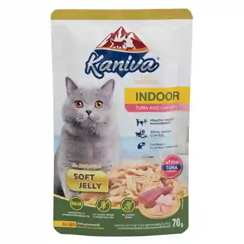 8859739210059 (โหล) 12x70ก. Kaniva เพาซ์แมว สูตรIndoor รสทูน่าไก่เยลลี่ โหลKanivaเพาซ์12x70g-indoorทูน่าไก่เยลลี่ โหล 12x70 g. 