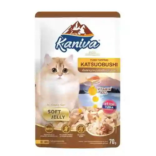 8859739210158 (โหล) 12x70ก. Kaniva เพาซ์แมว รสคัตทสึโอะเยลลี่ โหลKanivaเพาซ์12x70g-คัตทสึโอะเยลลี่ โหล 12x70 g. 