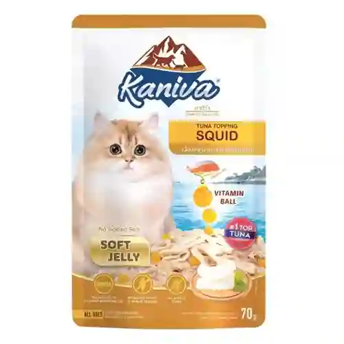 8859739210189 (โหล) 12x70ก. Kaniva เพาซ์แมว รสปลาหมึกเยลลี่ โหลKanivaเพาซ์12x70g-ปลาหมึกเยลลี่ โหล 12x70 g. 