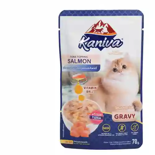 8859739210455 (โหล) 12x70ก. Kaniva เพาซ์แมว รสทูน่าแซลมอนเกรวี่ Soft Jelly โหลKanivaเพาซ์12x70g-ทูน่าแซลมอนเกรวี่SoftJelly โหล 12x70 g. 