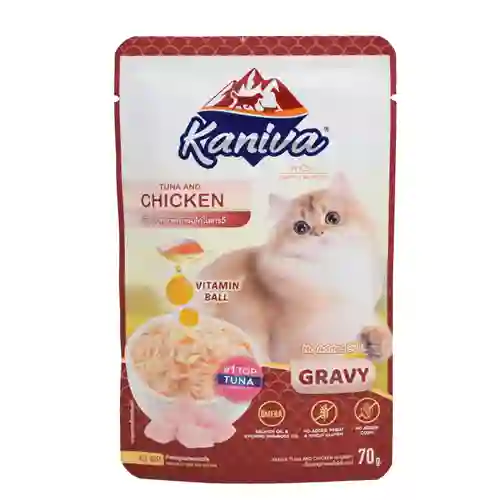 8859739210462 (โหล) 12x70ก. Kaniva เพาซ์แมว รสทูน่าไก่เกรวี่ Soft Jelly โหลKanivaเพาซ์12x70g-ทูน่าไก่เกรวี่SoftJelly โหล 12x70 g. 