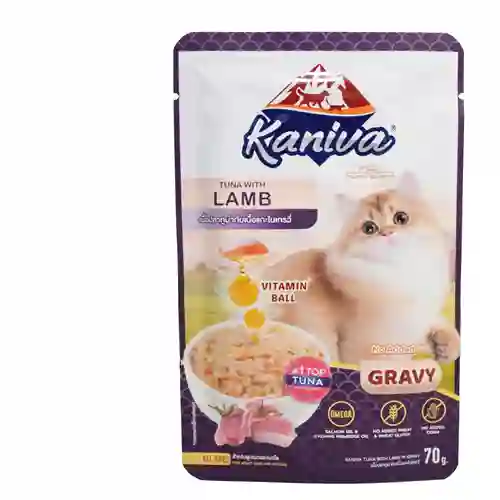 8859739210479 (โหล) 12x70ก. Kaniva เพาซ์แมว รสทูน่าแกะเกรวี่ Soft Jelly โหลKanivaเพาซ์12x70g-ทูน่าแกะเกรวี่SoftJelly โหล 12x70 g. 