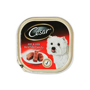 Cesar ซีซ่า ถาดสุนัข รสเนื้อวัวและตับ 100ก.